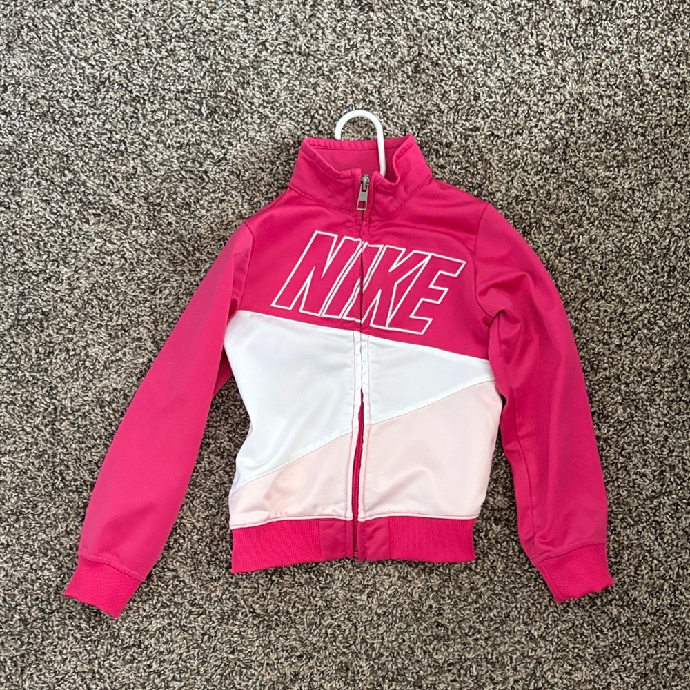 Nike Pink and White Zip-Up Jacket